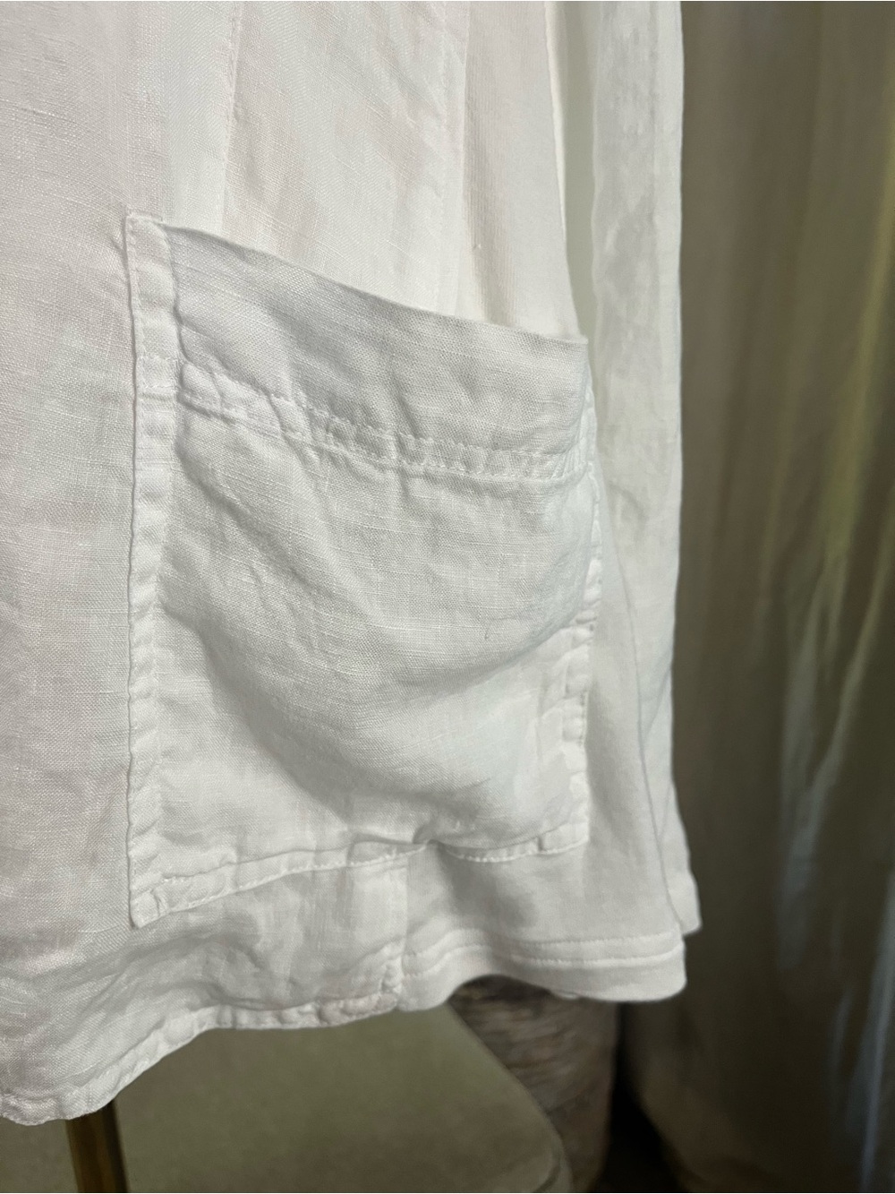 Eileen Fisher Organic Irish Linen Tower Sleeve & Cotton Panel Blazer Large - Picture 6 of 13